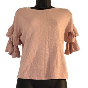 Hooked up by LOT Ruffle Sleeve Blouse in pale pink.